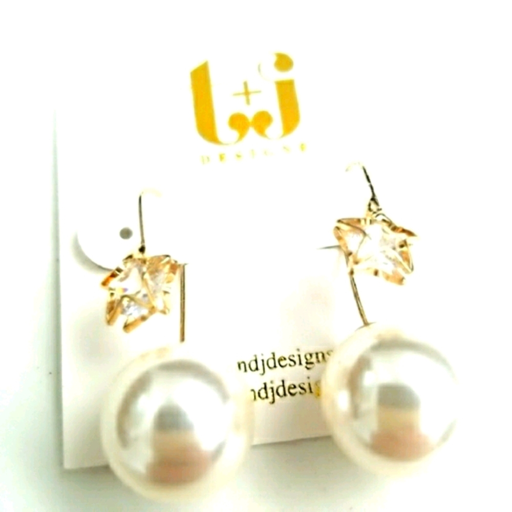 Star thread earrings - Picture 2 of 2